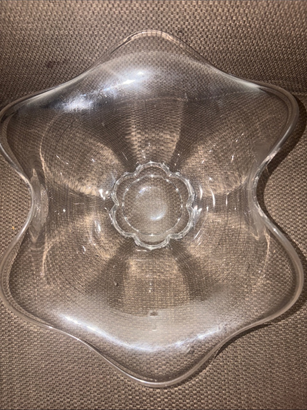 Vintage Canterbury by Duncan   Miller Clear Glass Flower-Shaped Decorative Bowl